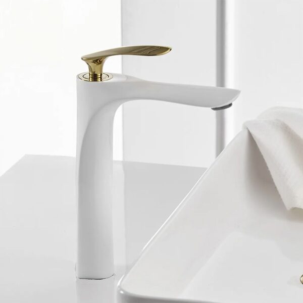 Robinet de lavabo Rea Orbit White Gold High – Image 2