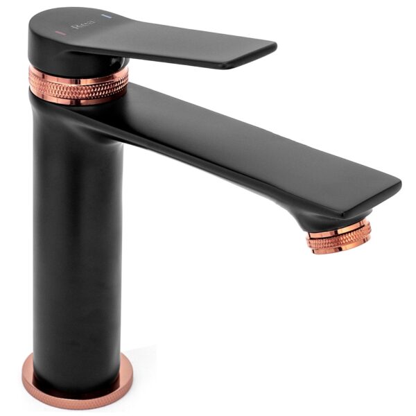 Robinet de lavabo Rea Viral Black Rose Gold Low – Image 3