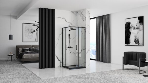 Cabine de douche Rea Punto Black 90x90 – Image 5