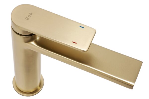 Robinet de lavabo Rea Verso Brush  Gold low – Image 3