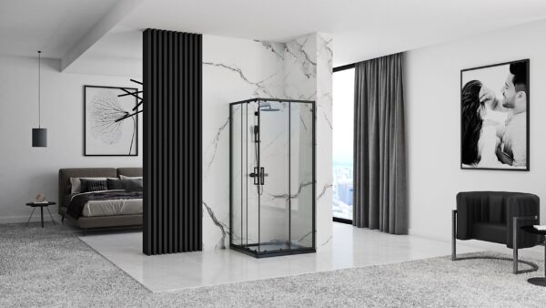 Cabine de douche Rea Punto Black 90x90 – Image 4