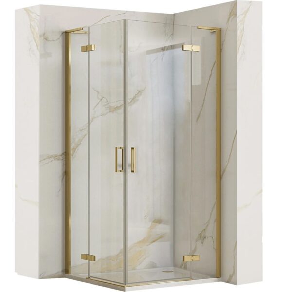 Cabine de douche REA Hugo 80x80 Gold Brush