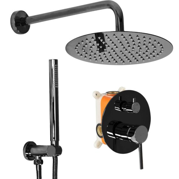 Kit de douche encastré REA Lungo Black Metallic + BOX