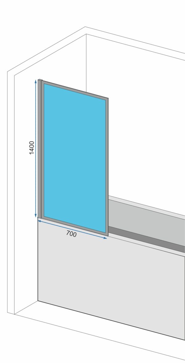 Pare-baignoire Rea Lagos-1 Fix 70 Black – Image 4