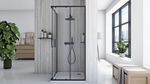 Cabine de douche Rea City 80x80 Black – Image 4