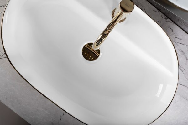Vasque à poser Rea Aura 61 White Gold Brush – Image 4
