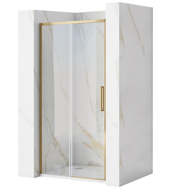 Porte de douche REA Rapid Slide 100 Gold Brush