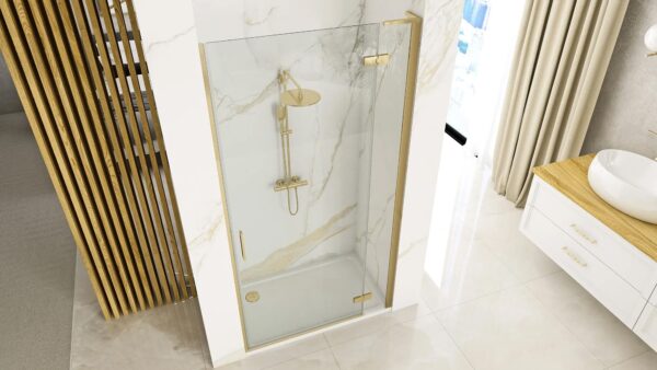 Porte de douche Rea Hugo 100 Gold Brush + profilé – Image 4