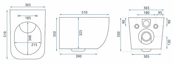 Cuvette WC REA MARTIN SLIM RIMLESS DUROPLAST – Image 9