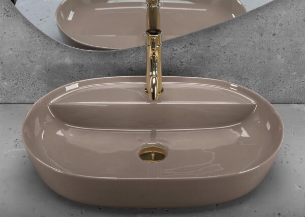 Vasque à poser REA Aura 61 Beige Shiny – Image 3