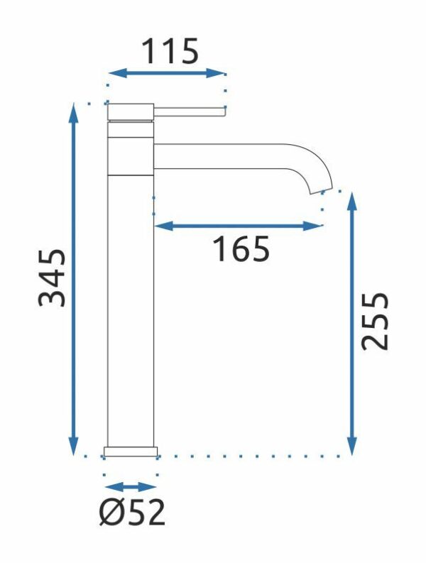 Robinet de salle de bain Rea LUNGIS Chrome Super High – Image 3