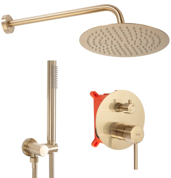 Kit de douche encastré REA Lungo Gold Matt + BOX