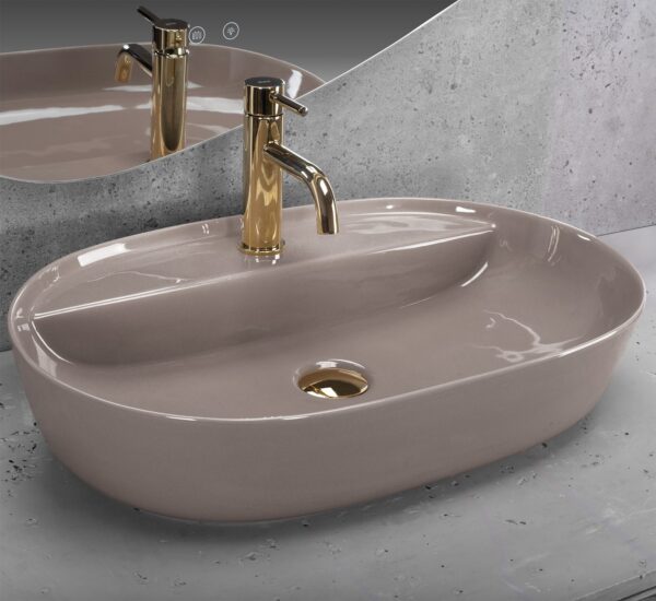 Vasque à poser REA Aura 61 Beige Shiny – Image 2