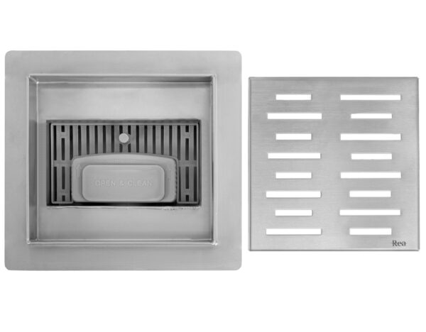 Drain linéaire REA LINE 150x150 Nickel Brush – Image 5