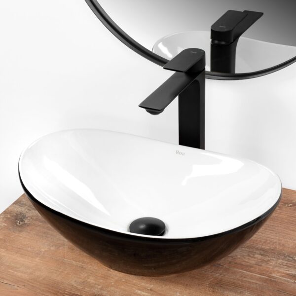 Vasque à poser REA Royal Mini Black White – Image 4