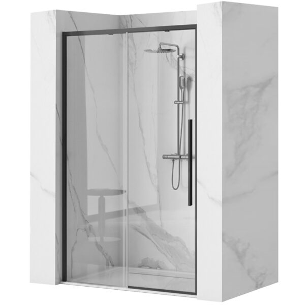 Porte de douche SOLAR BLACK MAT 100
