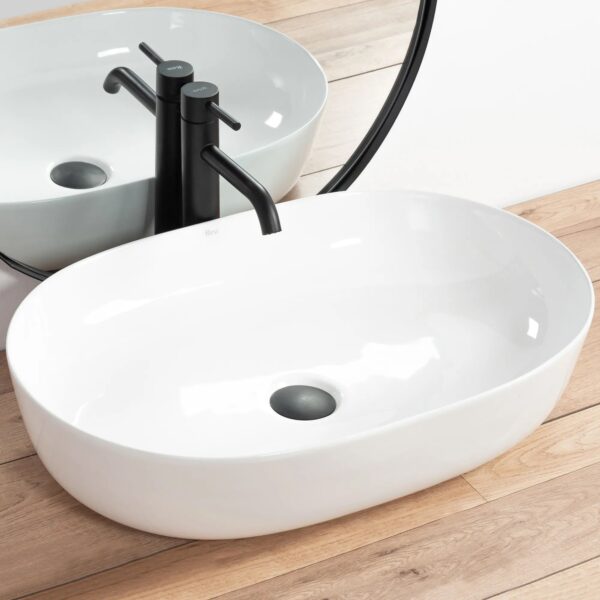 Vasque à poser en céramique Rea Cleo White – Image 2