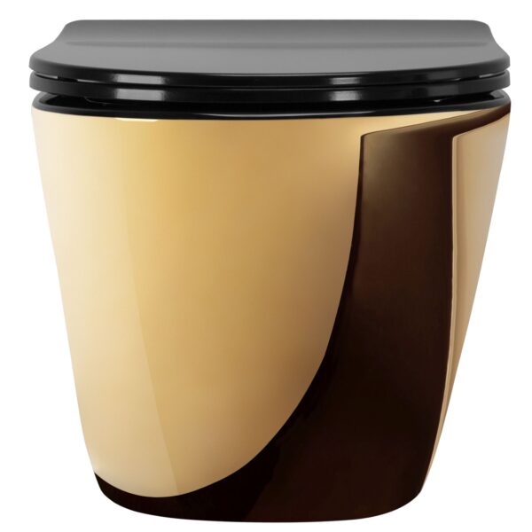 Cuvette WC suspendue Carlo Mini Flat Gold/Black – Image 2