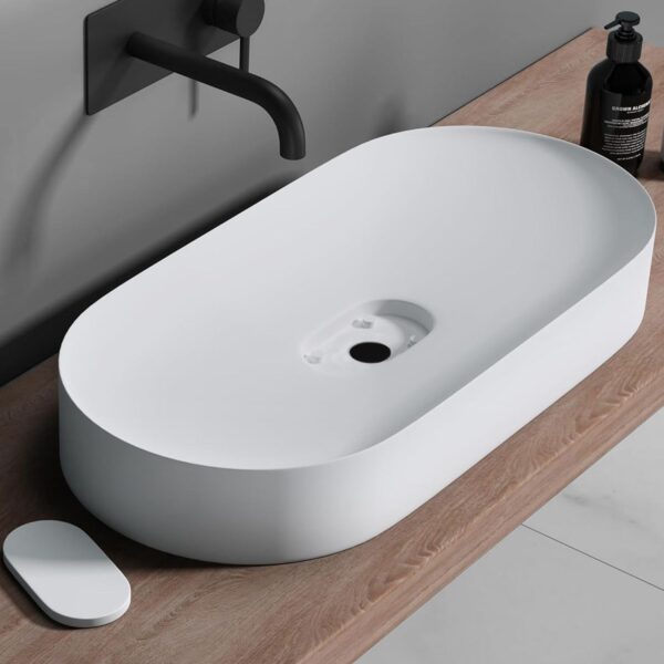 Vasque en conglomérat  IRIS 71 CM White – Image 3