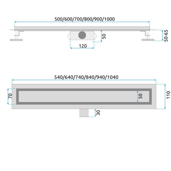 Drain linéaire Rea Neox BRUSH NICKEL 80 – Image 7