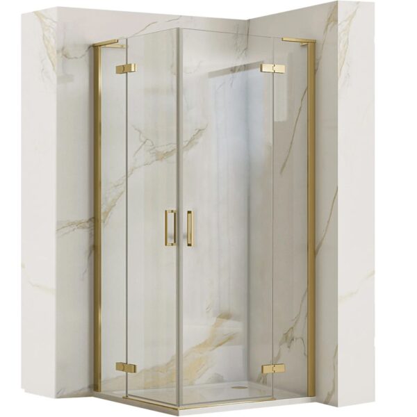 Cabine de douche REA Hugo 80x90 Gold Brush