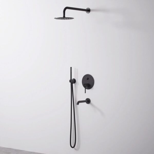 Colonne de douche-baignoire encastrée Rea Lungo Black + BOX – Image 2