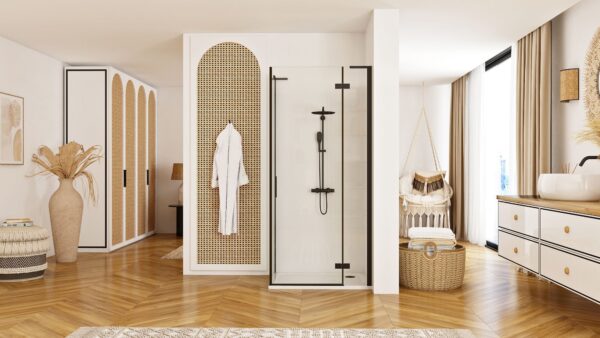 Cabine de douche REA Hugo Black 90x80 – Image 3