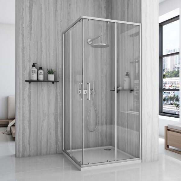 Cabine de douche Rea City 90x90 Nickel Brush – Image 2