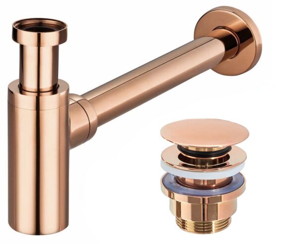 Siphon de lavabo Clic-Clac Universel Rose Gold