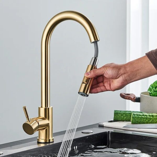 Sortie dair avec aérateur pour robinet de cuisine REA Fresh Brush Gold – Image 3