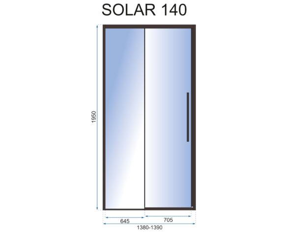 Porte de douche SOLAR BLACK MAT 140 – Image 4