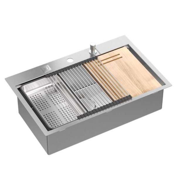 Évier en acier BURT 110 WORKSTATION BRUSH NICKEL