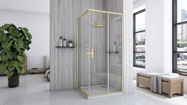Cabine de douche Rea City 90x90 Gold Brush – Image 3