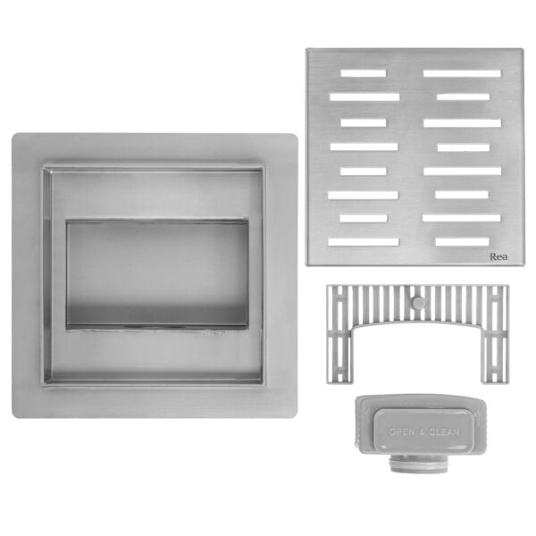 Drain linéaire REA LINE 150x150 Nickel Brush – Image 4