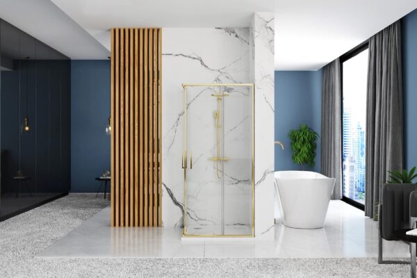 Cabine de douche Rea Punto 80x100 Gold – Image 3