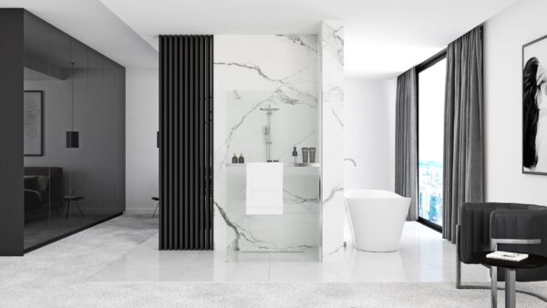 Paroi de douche Rea Aero N 110 avec étagère et support Evo – Image 2