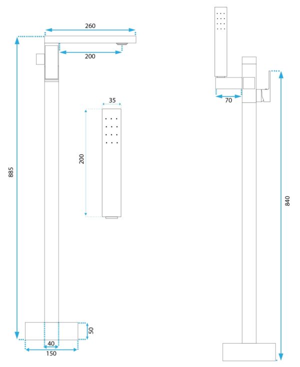 Robinet autoportant Rea TERY Chrome – Image 6