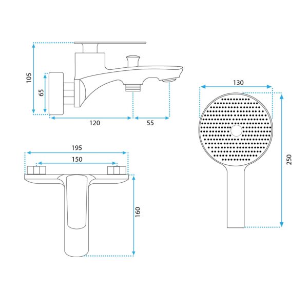 Robinet de baignoire REA Jager Gold – Image 4