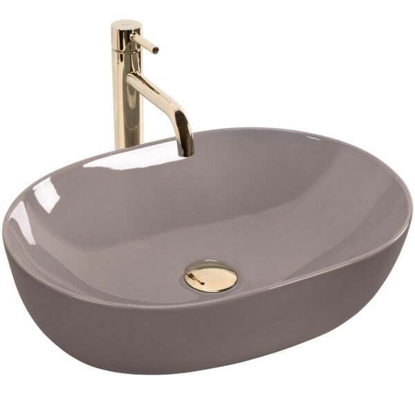 Vasque à poser Rea Lisa Beige Shiny – Image 4