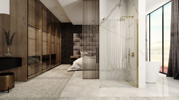 Paroi de douche Rea Aero Gold 110 Walk In – Image 3
