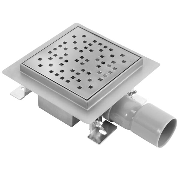 Drain linéaire REA DOTS 150x150 Nickel Brush