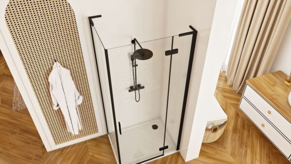Cabine de douche REA Hugo Black 80x80 – Image 4