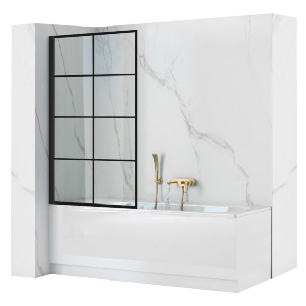 Pare-baignoire Rea Lagos-1 Fix 80 Black