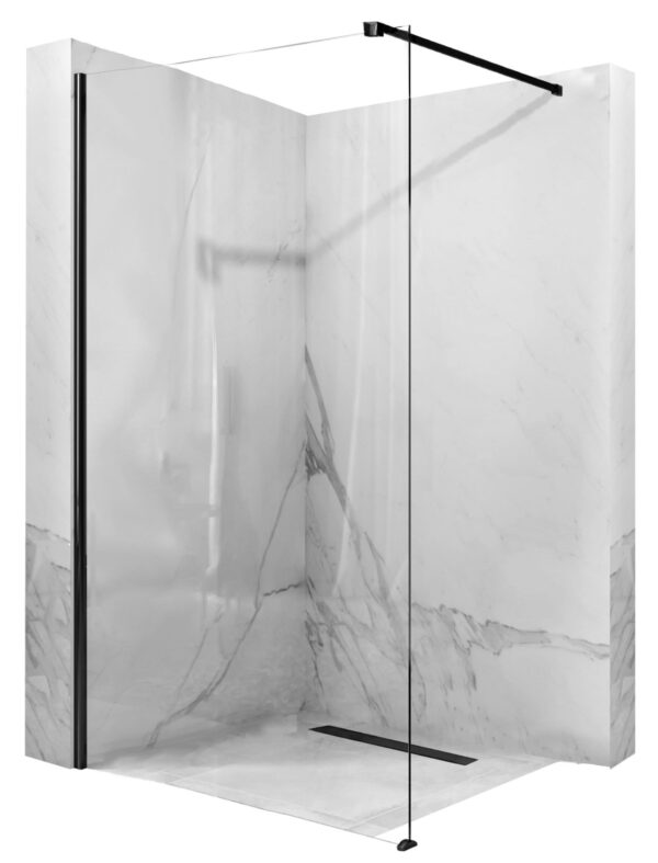 Paroi de douche Rea Aero Black Mat 100