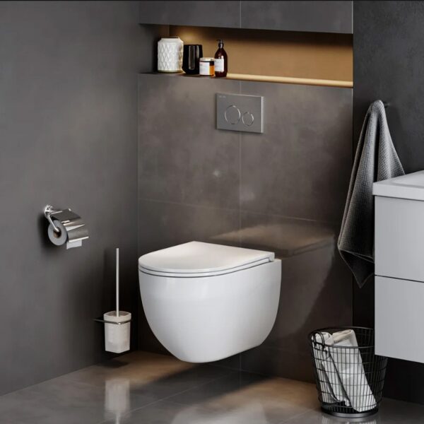 Cuvette WC suspendue Rea Carlo Mini Tornado Rimless Flat Pro – Image 2