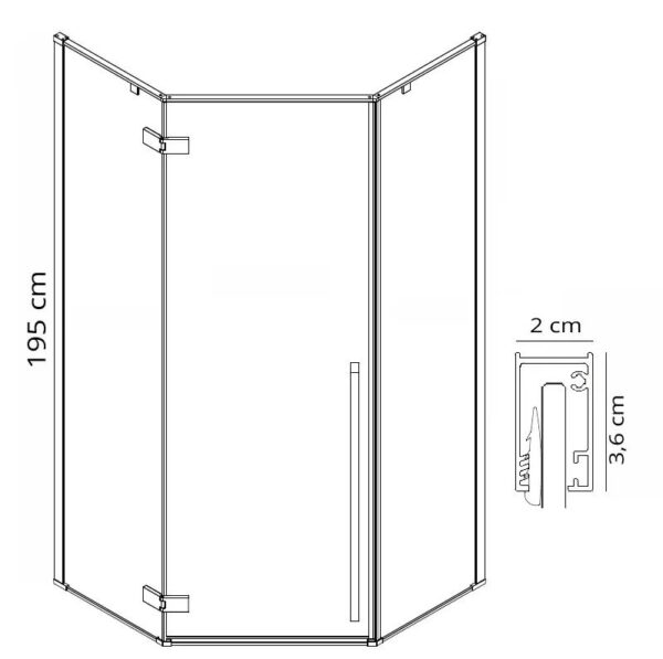 Cabine de douche DIAMOND GOLD 100x100 – Image 6