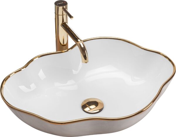 Vasque à poser Rea Pearl Gold Edge