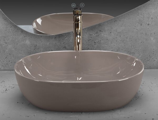 Vasque à poser Rea Lisa Beige Shiny – Image 3