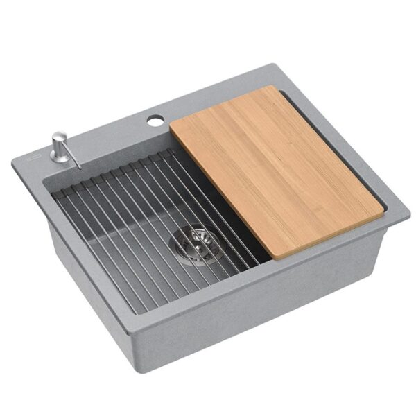 évier en granit KURT 110 WORKSTATION Grey Metallic – Image 3