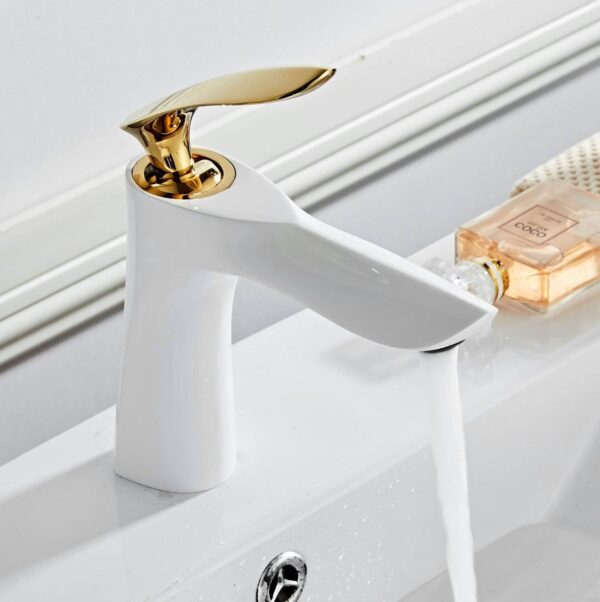 Robinet de lavabo Rea Orbit White Gold Low – Image 2